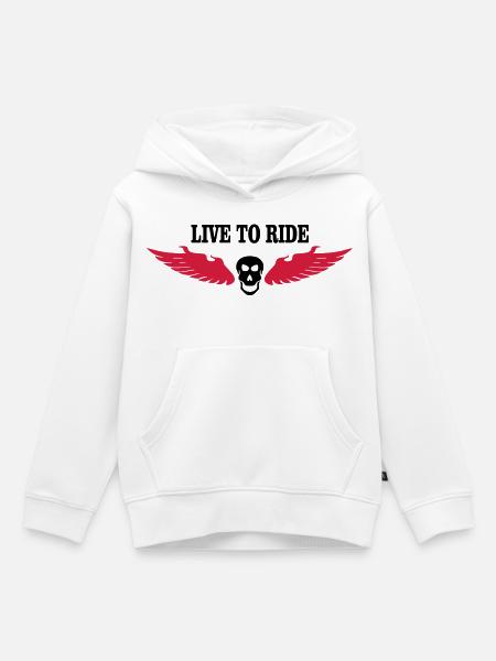 biker - Kinder Premium Organic Hoodie - Weiß