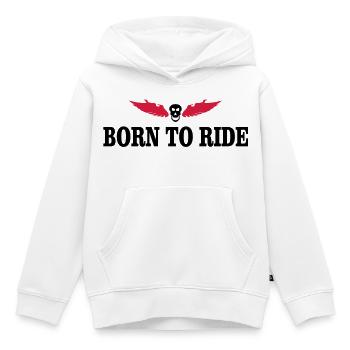 biker - Kids Premium Organic Hoodie - white - Front - AI Model Kid Female (0cm)