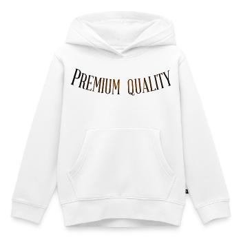 Qualité Premium - Sweat Premium à capuche enfant bio - blanc - Devant - AI Model Kid Female (0cm)