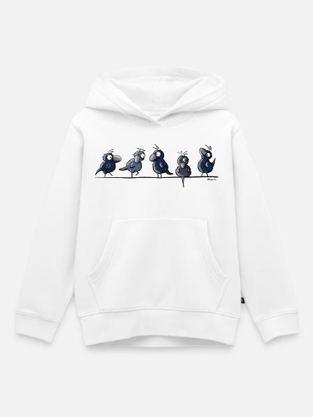 Funny Raben - Kinder Premium Organic Hoodie - Weiß