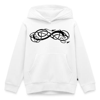 Serpent celte noir - Sweat Premium à capuche enfant bio - blanc - Devant - AI Model Kid Female (0cm)