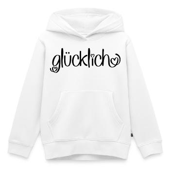 glücklich - Kinder Premium Organic Hoodie - Weiß - Vorne - AI Model Kid Female (0cm)