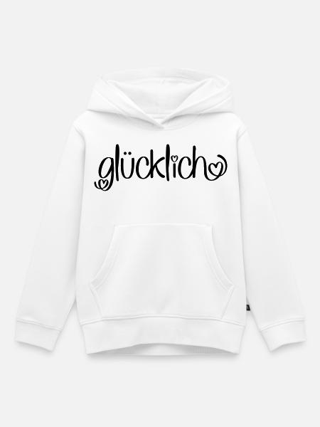 glücklich - Kinder Premium Organic Hoodie - Weiß