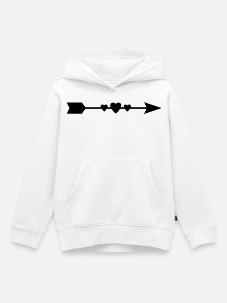 Pfeil mit Herzen - Kinder Premium Organic Hoodie - Weiß