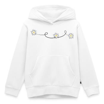 Edelweiss - Sweat Premium à capuche enfant bio - blanc - Devant - AI Model Kid Female (0cm)