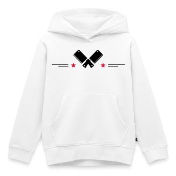 Couteaux de cuisine pour les chefs étoilés - Sweat Premium à capuche enfant bio - blanc - Devant - AI Model Kid Female (0cm)