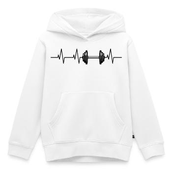 Fitness Herzlinie - Kinder Premium Organic Hoodie - Weiß - Vorne - AI Model Kid Female (0cm)