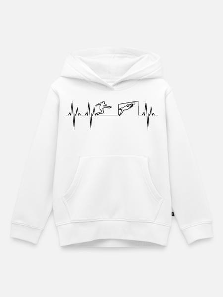 Fußball Elektrokardiogramm EKG - Kinder Premium Organic Hoodie - Weiß