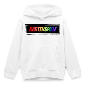 Kartenspiele bunter Schriftzug - Kinder Premium Organic Hoodie - Weiß - Vorne - AI Model Kid Female (0cm)