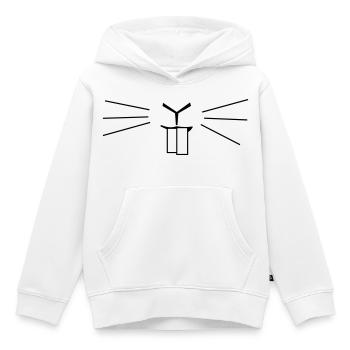 Moustaches de visage de lapin mignonnes – Dents de lapin minimalistes - Sweat Premium à capuche enfant bio - blanc - Devant - AI Model Kid Female (0cm)
