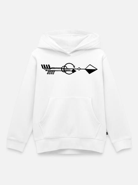 Seltsamer schwarzer Pfeil - Kinder Premium Organic Hoodie - Weiß