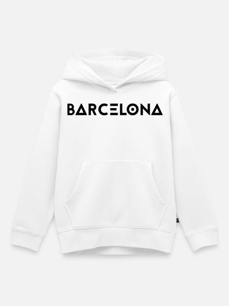BARCELONE - Sweat Premium à capuche enfant bio - blanc