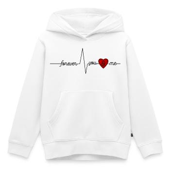 L’amour pour toujours - Sweat Premium à capuche enfant bio - blanc - Devant - AI Model Kid Female (0cm)