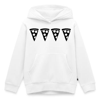 Tranche de pizza - Sweat Premium à capuche enfant bio - blanc - Devant - AI Model Kid Female (0cm)
