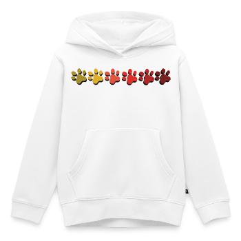 patte imprimé chien chat en dégradé de couleur automnal - Sweat Premium à capuche enfant bio - blanc - Devant - AI Model Kid Female (0cm)
