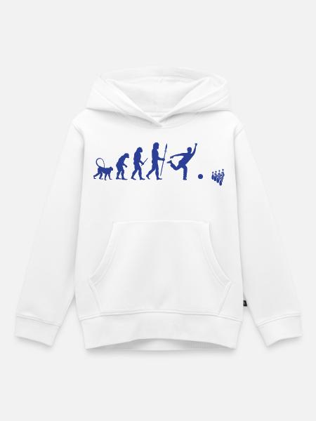 Entwicklung des Bowling - Kinder Premium Organic Hoodie - Weiß