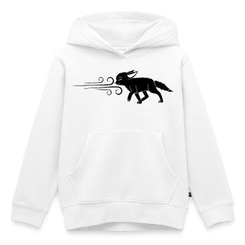 Der schwarze Fuchs und der Wind - Kinder Premium Organic Hoodie - Weiß - Vorne - AI Model Kid Female (0cm)