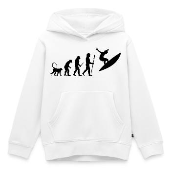 Développement d’un surfeur - Sweat Premium à capuche enfant bio - blanc - Devant - AI Model Kid Female (0cm)