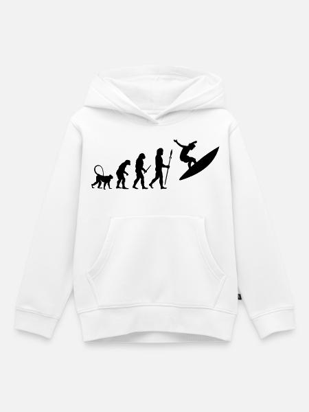 Entwicklung eines Surfers - Kinder Premium Organic Hoodie - Weiß