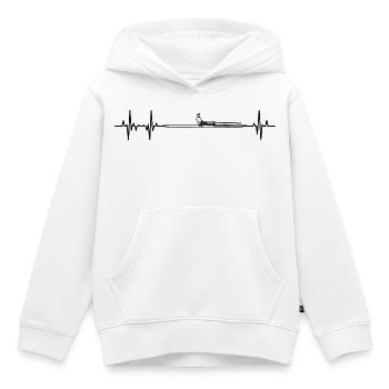 Ruderboot EKG Herzlinie - Kinder Premium Organic Hoodie - Weiß - Vorne - AI Model Kid Female (0cm)