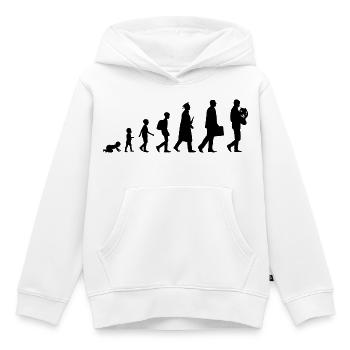 Développement du corniste - Sweat Premium à capuche enfant bio - blanc - Devant - AI Model Kid Female (0cm)