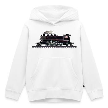 Railway Graphic - Kids Premium Organic Hoodie - white - Front - AI Model Kid Female (0cm)