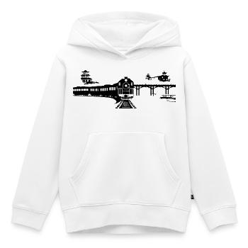 Chemin de fer - Sweat Premium à capuche enfant bio - blanc - Devant - AI Model Kid Female (0cm)