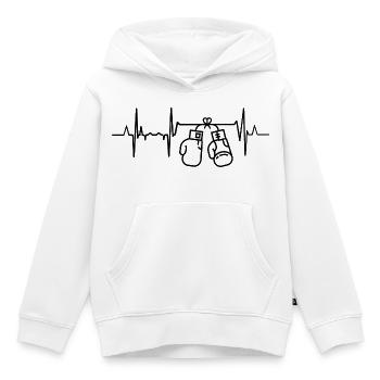 Boxer Herzlinie - Kinder Premium Organic Hoodie - Weiß - Vorne - AI Model Kid Female (0cm)