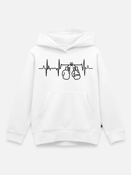 Boxer Herzlinie - Kinder Premium Organic Hoodie - Weiß