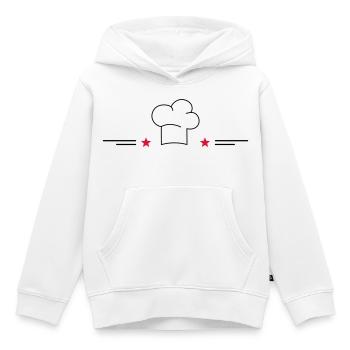 Toque de chef avec étoiles - Sweat Premium à capuche enfant bio - blanc - Devant - AI Model Kid Female (0cm)
