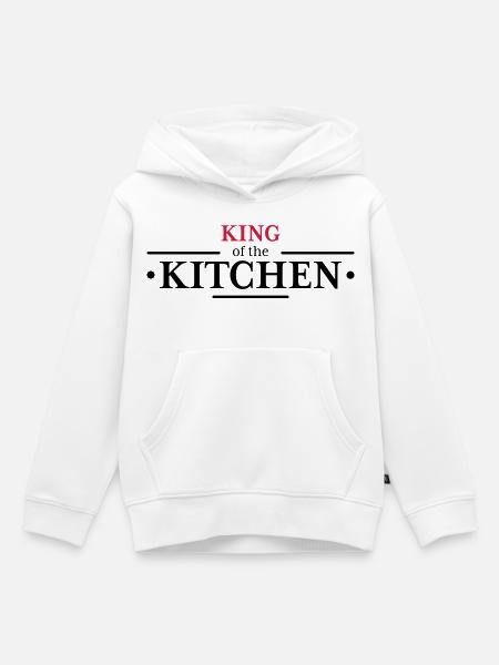 King of the Kitchen - Kinder Premium Organic Hoodie - Weiß