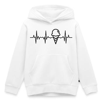 Palpitations cardiaques de la crème glacée - Sweat Premium à capuche enfant bio - blanc - Devant - AI Model Kid Female (0cm)