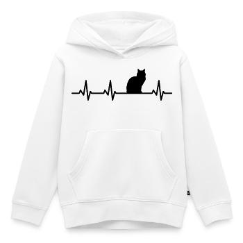 Katzen Pulsschlag - Kinder Premium Organic Hoodie - Weiß - Vorne - AI Model Kid Female (0cm)