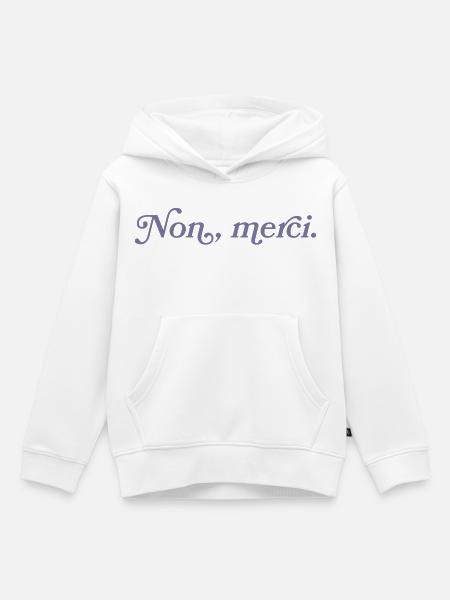 Non, merci – Französischer Minimalismus - Kinder Premium Organic Hoodie - Weiß