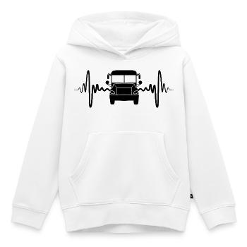Bus de battement de cœur - Sweat Premium à capuche enfant bio - blanc - Devant - AI Model Kid Female (0cm)