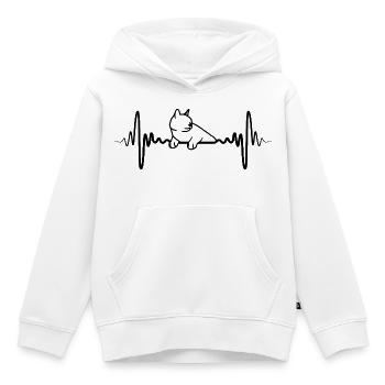 Katze Herzlinie - Kinder Premium Organic Hoodie - Weiß - Vorne - AI Model Kid Female (0cm)