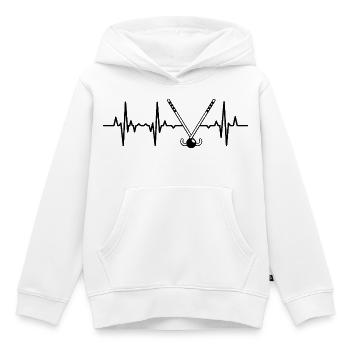 Feldhockeyspieler Kardiogramm - Kinder Premium Organic Hoodie - Weiß - Vorne - AI Model Kid Female (0cm)
