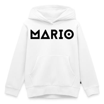 First name Mario - Kids Premium Organic Hoodie - white - Front - AI Model Kid Female (0cm)
