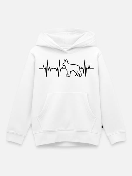 Deutscher Schäferhund Pulsschlag - Kinder Premium Organic Hoodie - Weiß