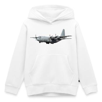 Hercules C-130 - Kids Premium Organic Hoodie - white - Front - AI Model Kid Female (0cm)