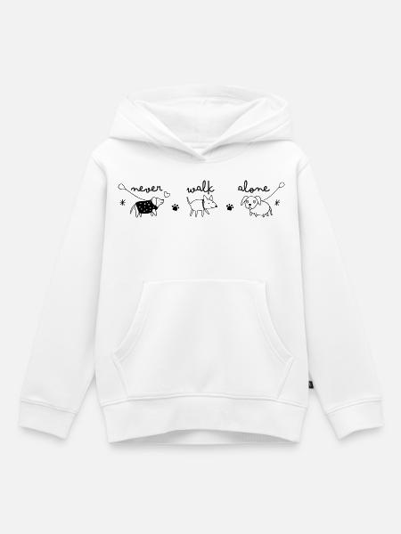 never walk alone - Kinder Premium Organic Hoodie - Weiß
