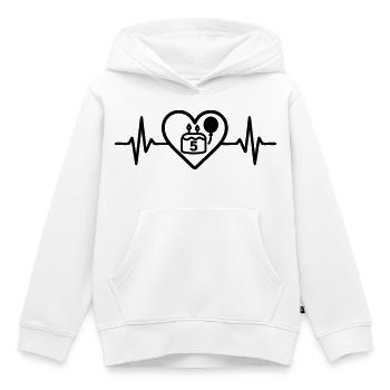 Herz Kindergeburtstag 5 Jahre Kuchen - Kinder Premium Organic Hoodie - Weiß - Vorne - AI Model Kid Female (0cm)