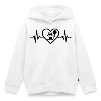 Herz Kindergeburtstag 10 Jahre Kuchen - Kinder Premium Organic Hoodie - Weiß - Vorne - AI Model Kid Female (0cm)
