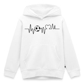 Football Heartbeat Football Football Football - Sweat Premium à capuche enfant bio - blanc - Devant - AI Model Kid Female (0cm)