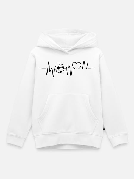Fußball Herzschlag Fussball Fußballer - Kinder Premium Organic Hoodie - Weiß