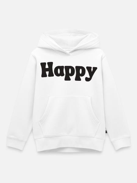 Happy - Kinder Premium Organic Hoodie - Weiß