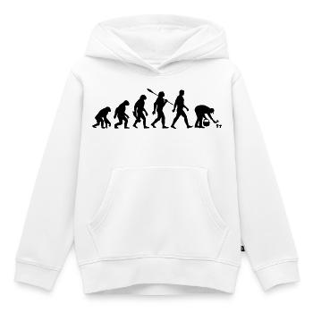 Evolution Pilzsammler, Pilze sammeln - Kinder Premium Organic Hoodie - Weiß - Vorne - AI Model Kid Female (0cm)