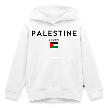 Palestine libre, je suis avec la Palestine - Sweat Premium à capuche enfant bio - blanc - Devant - AI Model Kid Female (0cm)