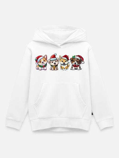 Hunde-Weihnachten - Kinder Premium Organic Hoodie - Weiß