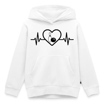Bowling Heart Leisure - Kids Premium Organic Hoodie - white - Front - AI Model Kid Female (0cm)